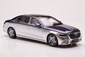 Mercedes Maybach S680 W223 Nautical Mėlynas Cirrus Sidabrinis Almost Real 1:18 820125 Metalas - nuotrauka 6 iš 8