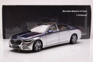 Mercedes Maybach S680 W223 Nautical Mėlynas Cirrus Sidabrinis Almost Real 1:18 820125 Metalas - nuotrauka 8 iš 8