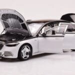 Mercedes Maybach S680 W223 Obsidian Juodas Diamond Baltas Almost Real 1:18 - image 2 of 7