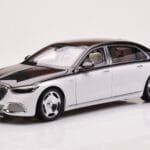 Mercedes Maybach S680 W223 Obsidian Juodas Diamond Baltas Almost Real 1:18