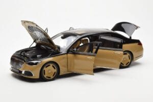 Mercedes Maybach S680 W223 Obsidian Juodas Sand Almost Real 1:18 820124 Metalas - nuotrauka 2 iš 7