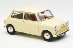 Morris Mini Minor Baltas Kyosho 1:18 08964W Metalas - nuotrauka 6 iš 8