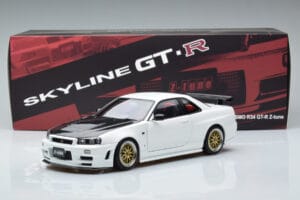 Nissan Skyline GT-R R34 Nismo Z-Tune Baltas MotorHelix 1:18 M83407 Metalas - nuotrauka 11 iš 11