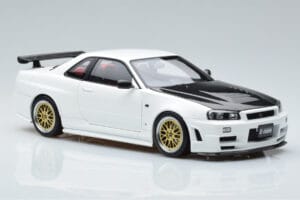 Nissan Skyline GT-R R34 Nismo Z-Tune Baltas MotorHelix 1:18 M83407 Metalas - nuotrauka 6 iš 11