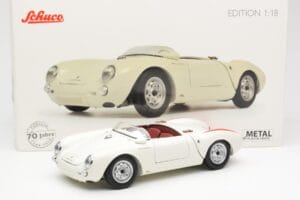 Porsche 550 Spyder 70 Metu Leidimas Baltas Schuco 1:18 450033300 Metalas - nuotrauka 8 iš 8