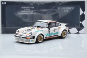 Porsche 911 934 Vaillant #6 B. Wollek Norisring EGT 1976 Minichamps 1:18 155766496 Metalas - nuotrauka 6 iš 6