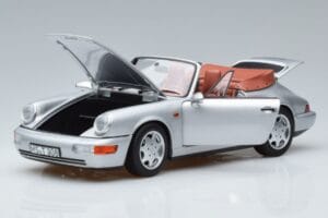 Porsche 911 964 Carrera 2 Kabrioletas Sidabrinis Norev 1:18 187330 Metalas - nuotrauka 2 iš 7