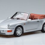 Porsche 911 964 Carrera 2 Kabrioletas Sidabrinis Norev 1:18 187330 Metalas