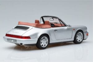 Porsche 911 964 Carrera 2 Kabrioletas Sidabrinis Norev 1:18 187330 Metalas - nuotrauka 3 iš 7