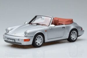 Porsche 911 964 Carrera 2 Kabrioletas Sidabrinis Norev 1:18 187330 Metalas
