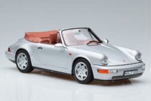 Porsche 911 964 Carrera 2 Kabrioletas Sidabrinis Norev 1:18 187330 Metalas - nuotrauka 5 iš 7