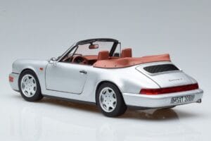 Porsche 911 964 Carrera 2 Kabrioletas Sidabrinis Norev 1:18 187330 Metalas - nuotrauka 6 iš 7