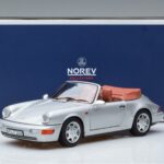 Porsche 911 964 Carrera 2 Kabrioletas Sidabrinis Norev 1:18 187330 Metalas - image 7 of 7
