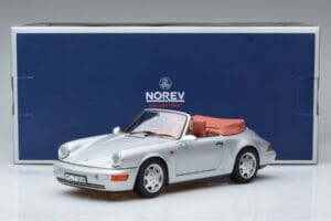 Porsche 911 964 Carrera 2 Kabrioletas Sidabrinis Norev 1:18 187330 Metalas - nuotrauka 7 iš 7