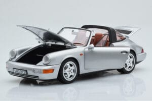 Porsche 911 964 Carrera 4 Targa Polar Sidabrinis Norev 1:18 187342 Metalas - nuotrauka 2 iš 9