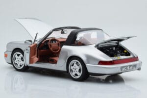 Porsche 911 964 Carrera 4 Targa Polar Sidabrinis Norev 1:18 187342 Metalas - nuotrauka 3 iš 9