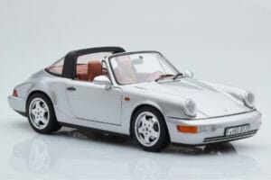 Porsche 911 964 Carrera 4 Targa Polar Sidabrinis Norev 1:18 187342 Metalas - nuotrauka 7 iš 9