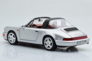 Porsche 911 964 Carrera 4 Targa Polar Sidabrinis Norev 1:18 187342 Metalas - nuotrauka 8 iš 9