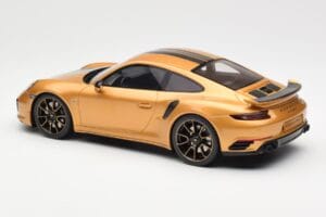 Porsche 911 991.2 Turbo S Exclusive Auksinis GT Spirit 1:18 GT444 Derva - nuotrauka 5 iš 6