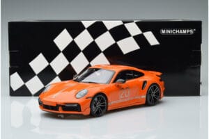 Porsche 911 992 Turbo S China 20th Anniversary Oranžinis Minichamps 1:18 155069171 Metalas - nuotrauka 6 iš 6
