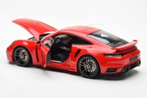 Porsche 911 992 Turbo S Sport Design Raudonas Minichamps 1:18 113069078 Metalas - nuotrauka 5 iš 8