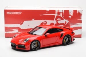 Porsche 911 992 Turbo S Sport Design Raudonas Minichamps 1:18 113069078 Metalas - nuotrauka 8 iš 8