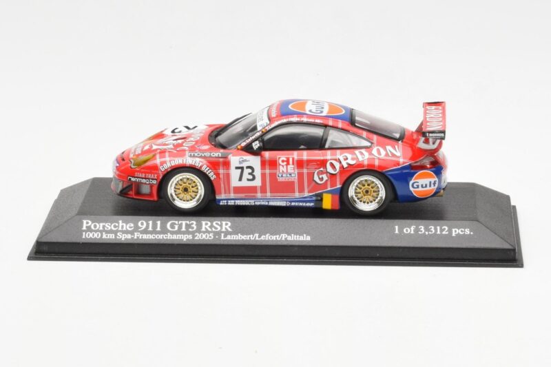 Porsche 911 996 GT3 RSR Gulf #73 Lambert / Lefort / Palttala 1000km Spa 2005 Minichamps 1:43 400056473 Metalas
