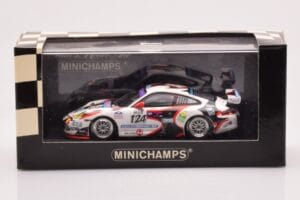 Porsche 911 997 GT3 Cup #124 Mattheus / Geoffroy / Vanbellingen / Fumal 24 Hours of Spa 2005 Minichamps 1:43 400056224 Metala - nuotrauka 4 iš 4