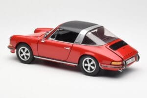 Porsche 911 Targa S Raudonas Schuco 1:18 450036200 Metalas - nuotrauka 8 iš 9