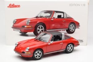 Porsche 911 Targa S Raudonas Schuco 1:18 450036200 Metalas - nuotrauka 9 iš 9