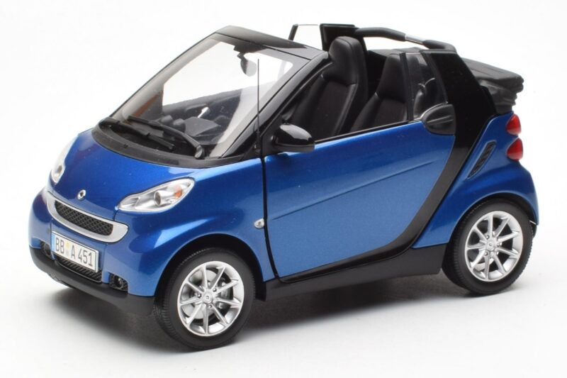 Smart Fortwo 451 Cabrio Mėlynas & Juodas Minichamps 1:18
