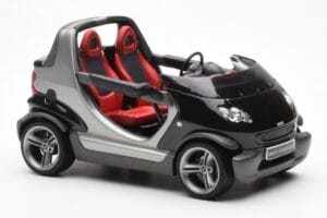 Smart Fortwo Crossblade Kabrioletas Sidabrinis Juodas Kyosho 1:18 13440 Metalas - nuotrauka 4 iš 6
