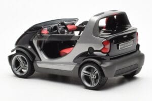 Smart Fortwo Crossblade Kabrioletas Sidabrinis Juodas Kyosho 1:18 13440 Metalas - nuotrauka 5 iš 6