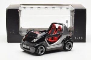 Smart Fortwo Crossblade Kabrioletas Sidabrinis Juodas Kyosho 1:18 13440 Metalas - nuotrauka 6 iš 6