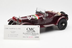 Alfa Romeo 1750 GS Spider #84 T. Nuvolari / B. Guidotti Mille Miglia Winner 1930 CMC 1:18 M-141 Metalas
