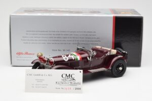 Alfa Romeo 1750 GS Spider #84 T. Nuvolari / B. Guidotti Mille Miglia Winner 1930 CMC 1:18 M-141 Metalas - nuotrauka 6 iš 6