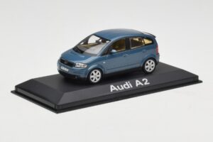 Audi A2 Blue Metallic Minichamps 1:43 20022200748005 Metalas - nuotrauka 2 iš 4
