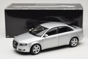 Audi A4 B7 Sidabrinis Minichamps 1:18 100014402 Metalas - nuotrauka 8 iš 8