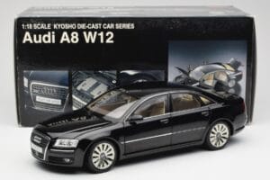 Audi A8 D3 W12 Juodas Kyosho 1:18 09212BK Metalas - nuotrauka 8 iš 8