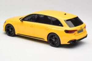 Audi RS4 B9 Avant 25-metis Vegas Geltonas GT Spirit 1:18 GT935 Derva - nuotrauka 5 iš 6