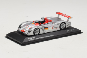 Audi R8 LMP #1 F. Biela / E. Pirro / T. Kristensen 24 Hours of Le Mans Winner 2001 Minichamps 1:43 400011201 Metalas - nuotrauka 2 iš 4