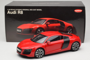 Audi R8 Raudonas Kyosho 1:18 09213R Metalas - nuotrauka 8 iš 8