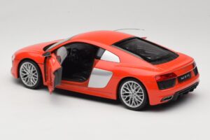 Audi R8 V10 Raudonas Welly 1:18 18052W Metalas - nuotrauka 5 iš 8