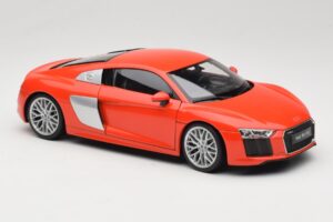 Audi R8 V10 Raudonas Welly 1:18 18052W Metalas - nuotrauka 6 iš 8
