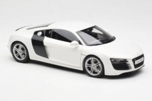 Audi R8 Type 42 Baltas Kyosho 1:18 09213W Metalas - nuotrauka 6 iš 8