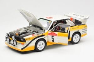 Audi Sport Quattro S1 #5 W. Rohrl / C. Geistdorfer Rally Sanremo Winner 1985 AUTOart 1:18 88503 Kompozitas - nuotrauka 2 iš 8