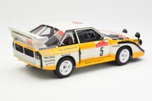 Audi Sport Quattro S1 #5 W. Rohrl / C. Geistdorfer Rally Sanremo Winner 1985 AUTOart 1:18 88503 Kompozitas - nuotrauka 3 iš 8