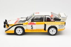 Audi Sport Quattro S1 #5 W. Rohrl / C. Geistdorfer Rally Sanremo Winner 1985 AUTOart 1:18 88503 Kompozitas - nuotrauka 4 iš 8