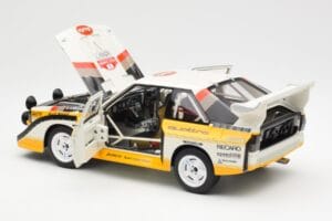 Audi Sport Quattro S1 #5 W. Rohrl / C. Geistdorfer Rally Sanremo Winner 1985 AUTOart 1:18 88503 Kompozitas - nuotrauka 5 iš 8
