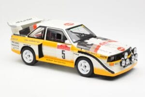Audi Sport Quattro S1 #5 W. Rohrl / C. Geistdorfer Rally Sanremo Winner 1985 AUTOart 1:18 88503 Kompozitas - nuotrauka 6 iš 8